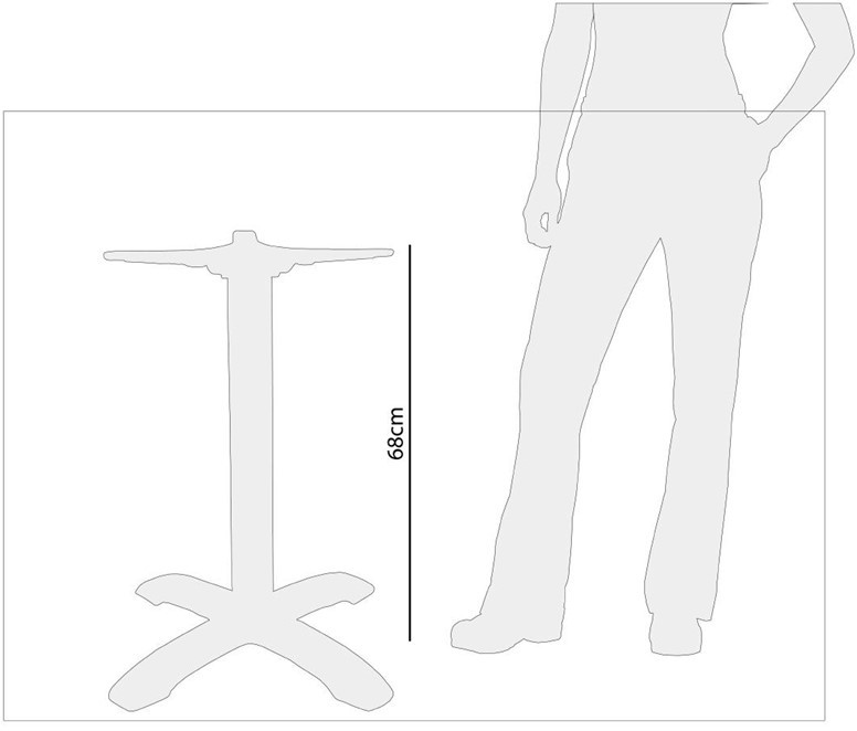  Bolero Tischfuß mit Fußkreuz Aluminium 68cm hoch 