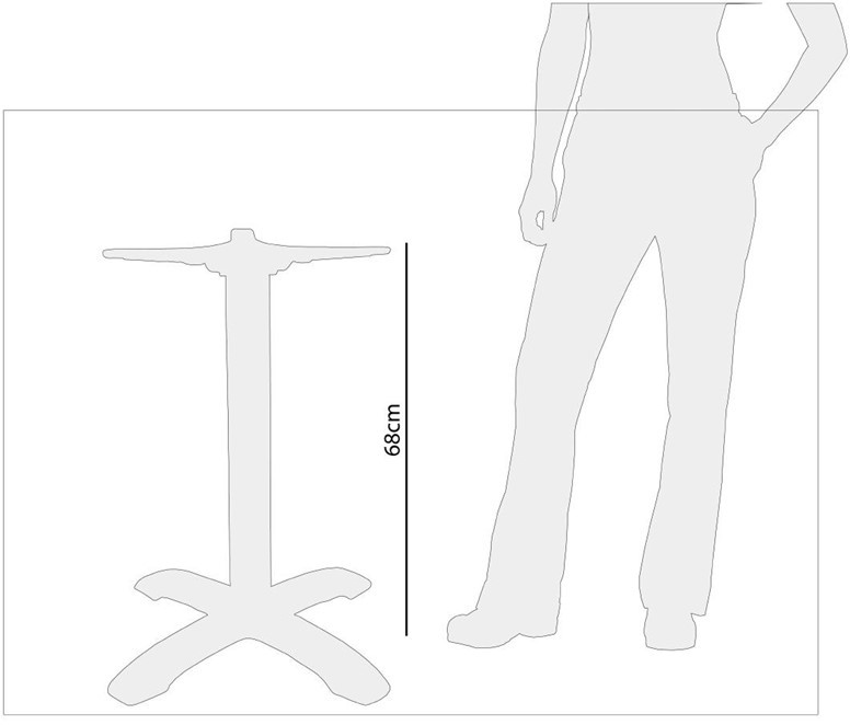  Bolero Tischfu&szlig; mit Fu&szlig;kreuz Aluminium 68cm hoch 