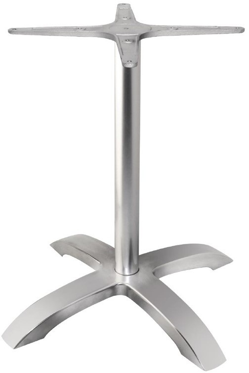  Bolero Tischfuß mit Fußkreuz gebürstetes Aluminium 68cm hoch 