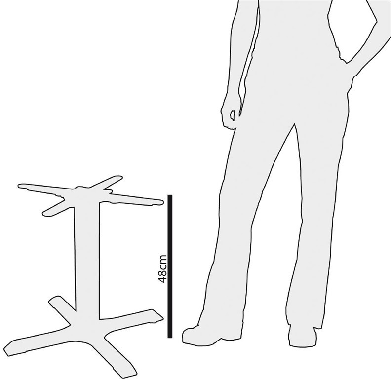  Bolero Tischfu&szlig; mit Fu&szlig;kreuz Gusseisen 48cm hoch 