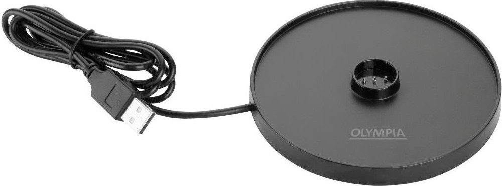  Olympia Siena Tischlampe Runder Dom Grau 300mm 
