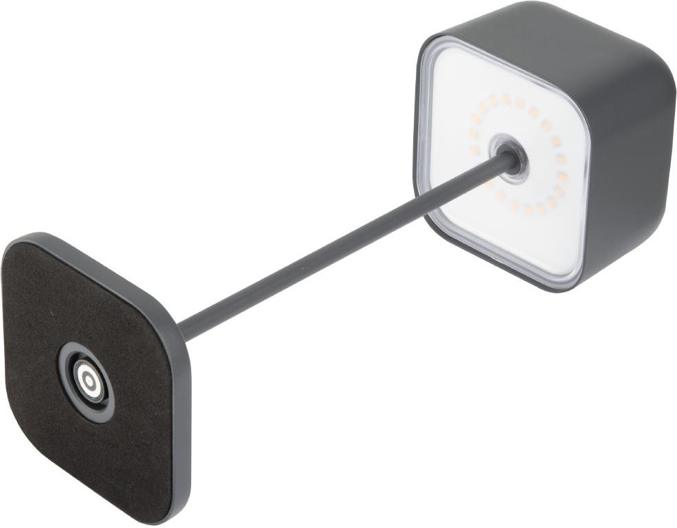  Olympia Lucca Tischlampe Quadratische Kuppel Grau 300mm 