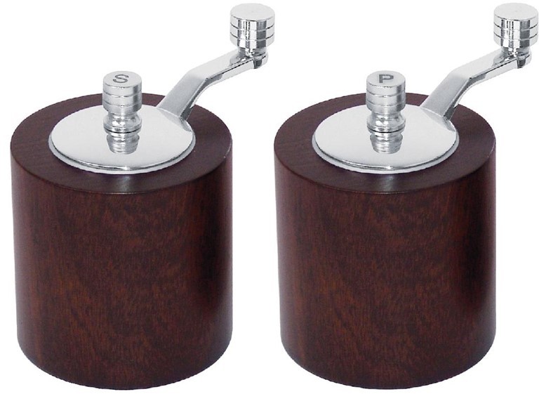  Olympia Salz- und Pfefferm&uuml;hlenset dunkles Holz 8cm 