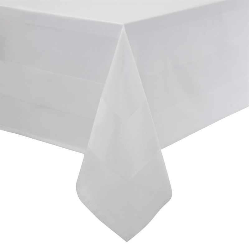  Mitre Luxury Satin Band Tischdecke wei&szlig; 229cm 