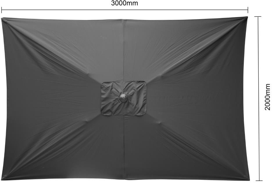  Bolero Seville Quadratischer Sonnenschirm 2x3m Schwarz 