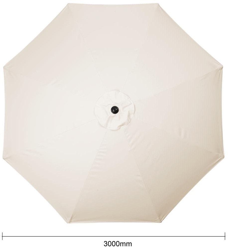  Bolero Seville runder Sonnenschirm, 3 m Durchmesser, cremefarben 