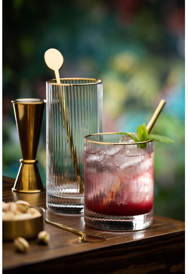  Utopia Hayworth Double Old Fashioned Goldrand Gl&auml;ser 325ml (6er-Pack) 
