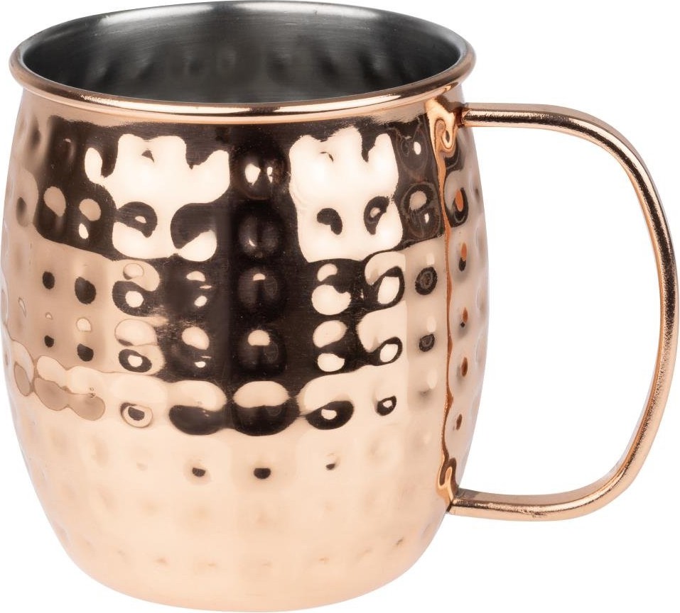  Olympia Barbedarf Hammered Edelstahlkupferbeschichtete Becher 440ml (6 St&uuml;ck) 