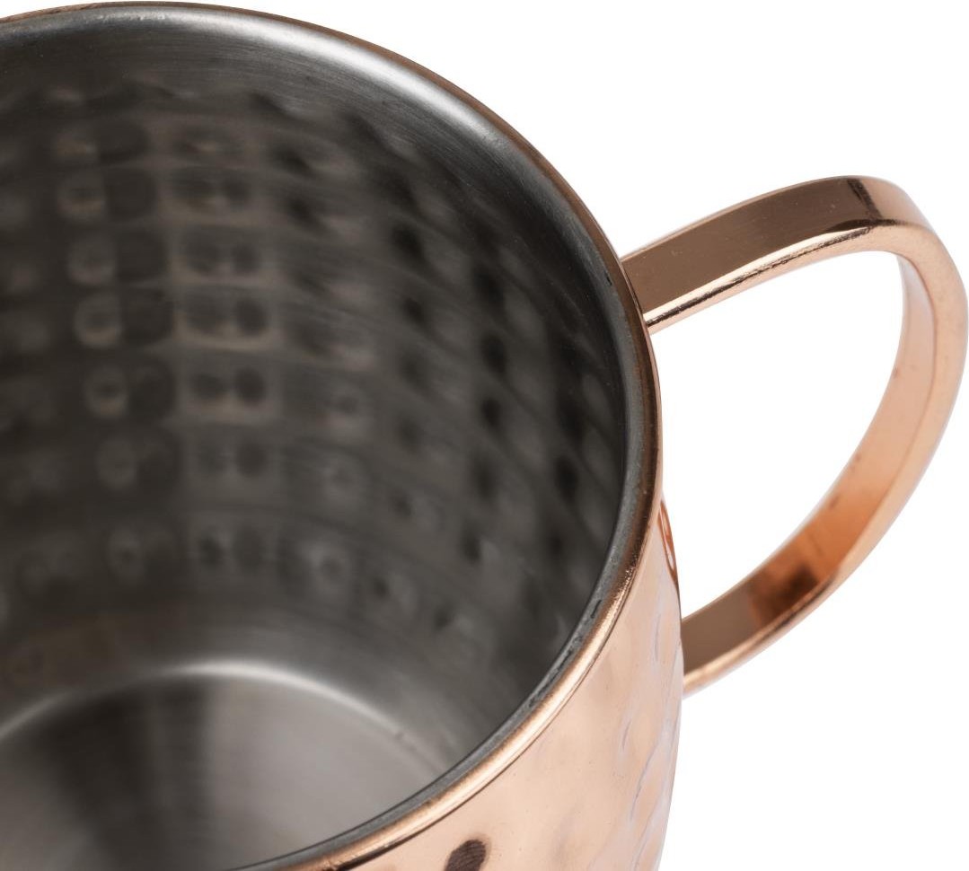  Olympia Barbedarf Hammered Edelstahlkupferbeschichtete Becher 440ml (6 St&uuml;ck) 