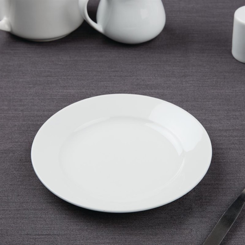  Athena Hotelware runde Teller mit breitem Rand 16,5(&Oslash;)cm 