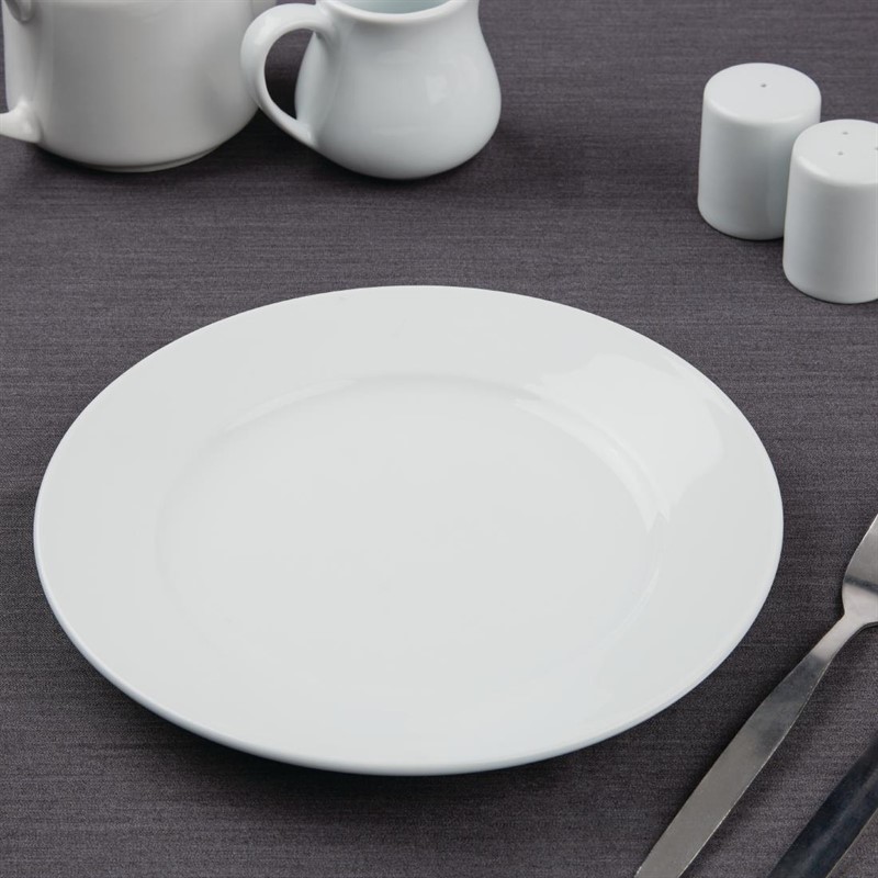  Athena Hotelware runde Teller mit breitem Rand 22,8cm 