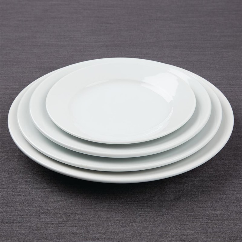  Athena Hotelware runde Teller mit breitem Rand 22,8cm 