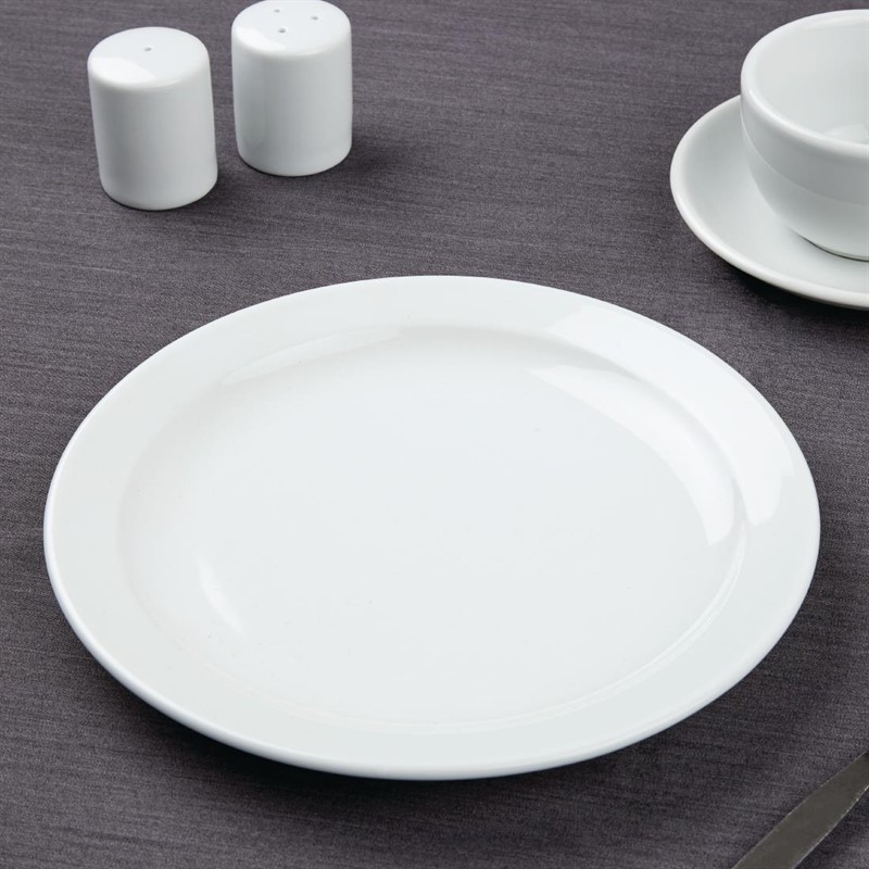  Athena Hotelware runde Teller mit schmalem Rand 22,6cm 