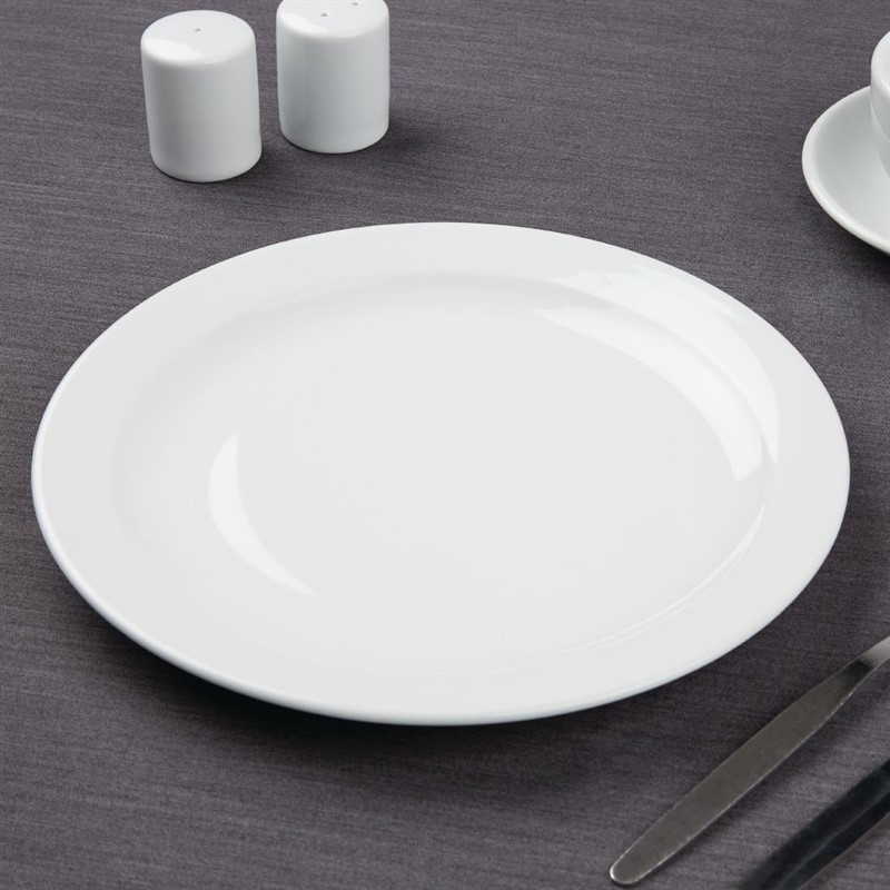  Athena Hotelware runde Teller mit schmalem Rand 25,4cm 