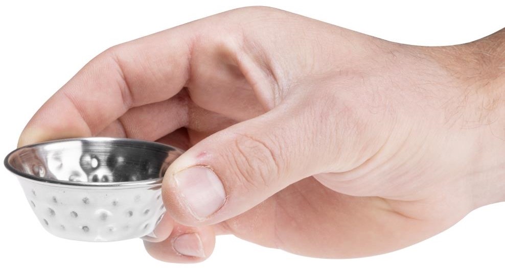  Olympia So&szlig;enbecher aus geh&auml;mmertem Edelstahl, 45 ml, 12 St&uuml;ck 