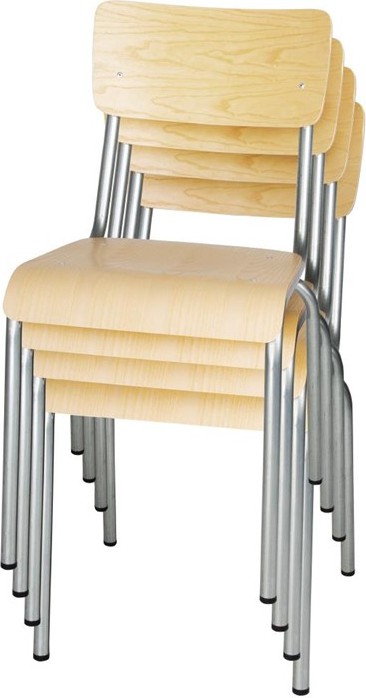  Bolero Cantina St&uuml;hle aus verzinktem Stahl mit Holzsitz und R&uuml;ckenlehne (4 St&uuml;ck) 