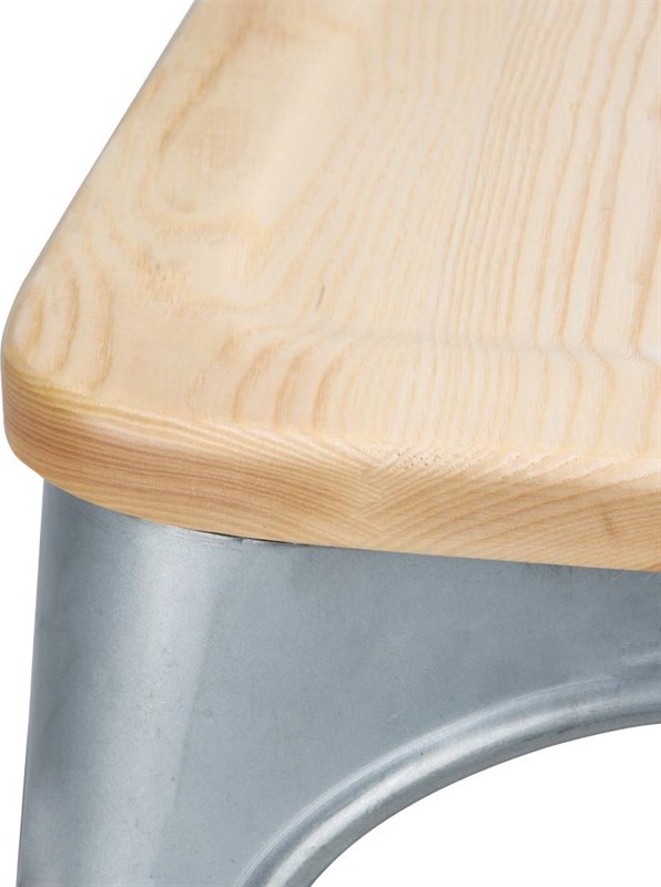  Bolero Bistro Stühle aus verzinktem Stahl mit Holzsitz 4 Stück 