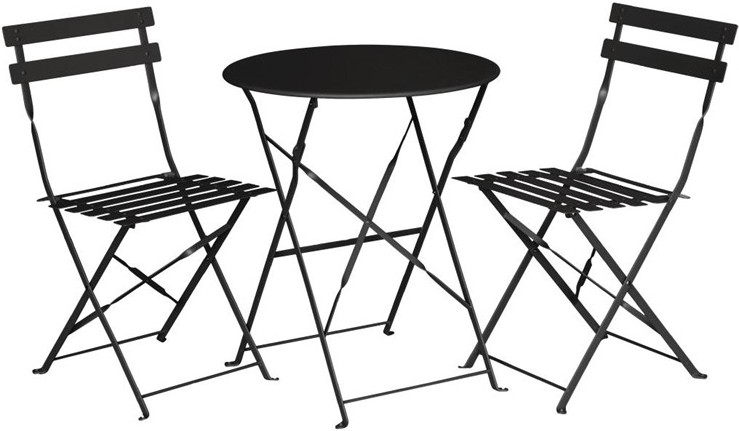  Bolero klappbare Terrassenst&uuml;hle Stahl schwarz 