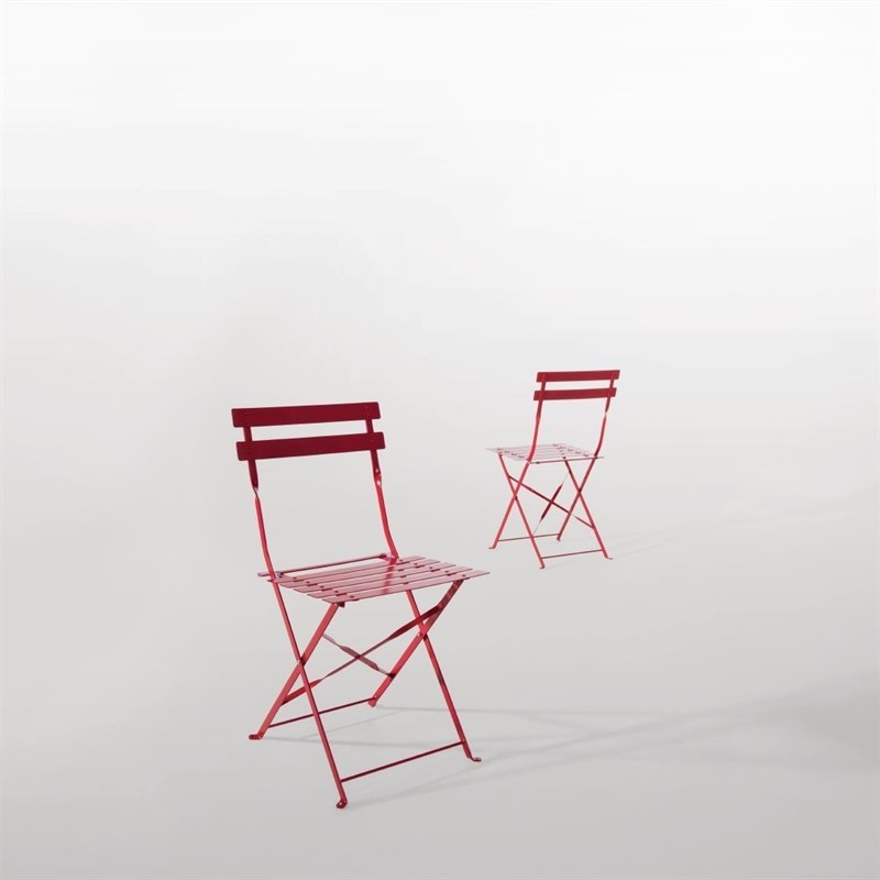  Bolero klappbare Terrassenst&uuml;hle Stahl rot 