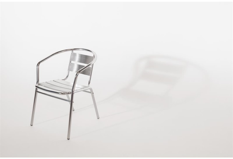  Bolero Bistrost&uuml;hle mit gerundeter Armlehne Aluminium 