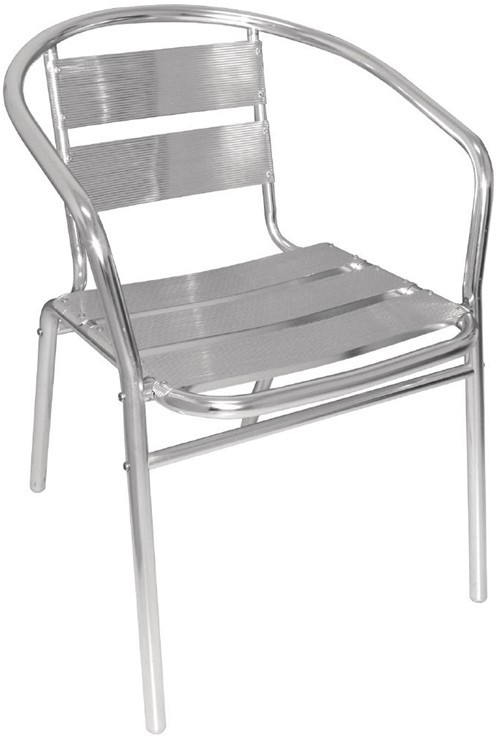  Bolero Bistrost&uuml;hle mit gerundeter Armlehne Aluminium 