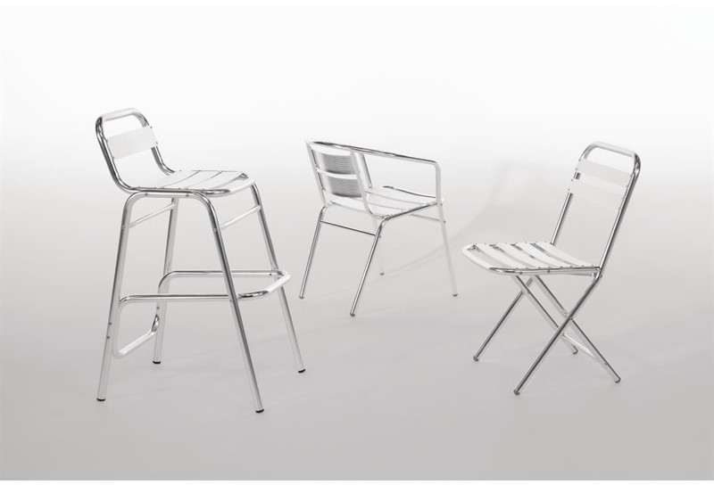  Bolero Bistrost&uuml;hle mit gerundeter Armlehne Aluminium 