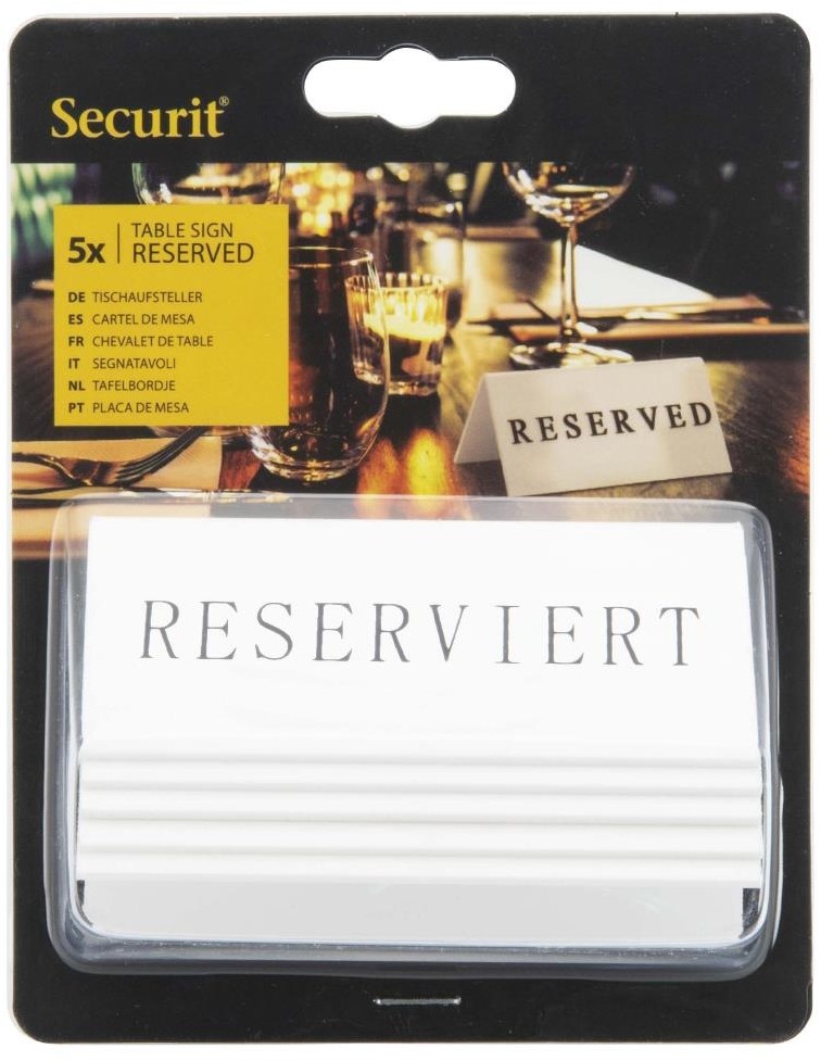  Securit Reserviert Tischst&auml;nder Deutsch: Reserviert (5 St&uuml;ck) 