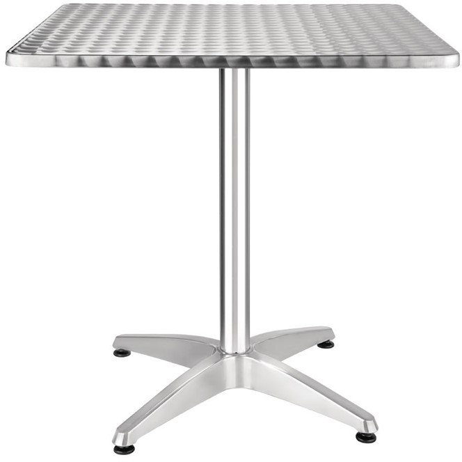  Bolero quadratischer Bistrotisch Edelstahl 1 Bein 70cm 