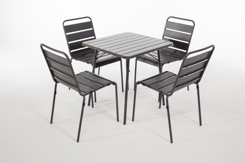  Bolero quadratischer Bistrotisch Stahl grau 70cm 