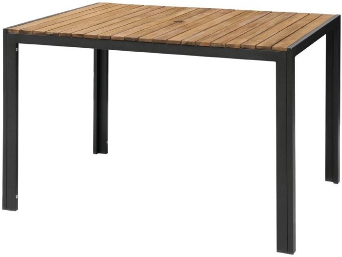  Bolero rechteckiger Stahl- und Akazienholztisch 120x80cm 