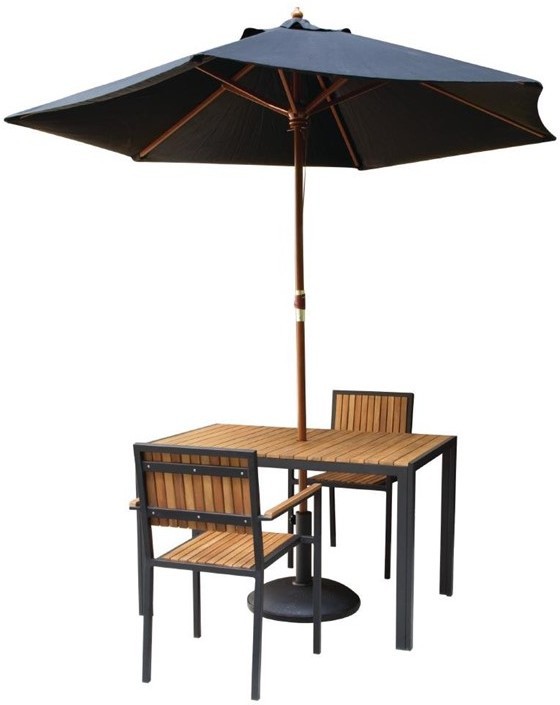  Bolero rechteckiger Stahl- und Akazienholztisch 120x80cm 