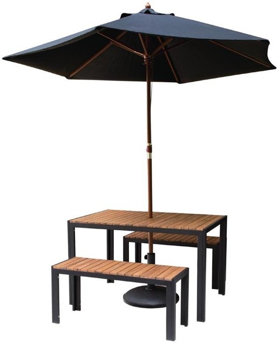  Bolero rechteckiger Stahl- und Akazienholztisch 120x80cm 