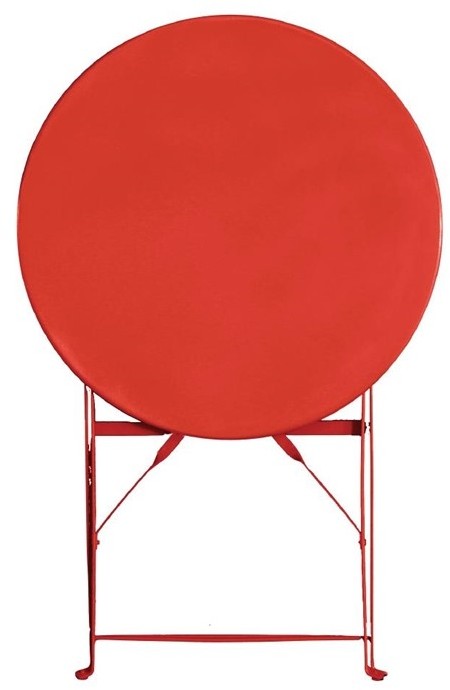  Bolero runder klappbarer Terrassentisch Stahl rot 60cm 