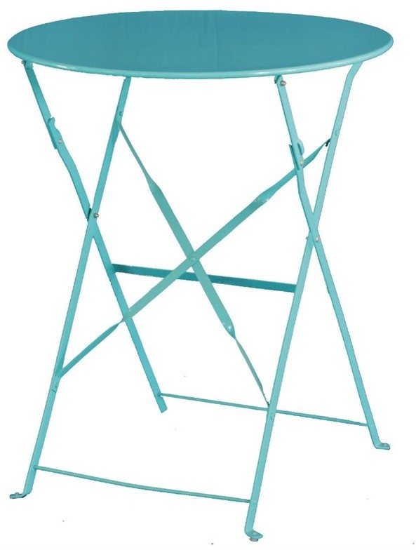  Bolero runder klappbarer Terrassentisch Stahl azurblau 60cm 