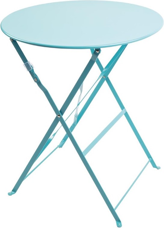  Bolero runder klappbarer Terrassentisch Stahl azurblau 60cm 