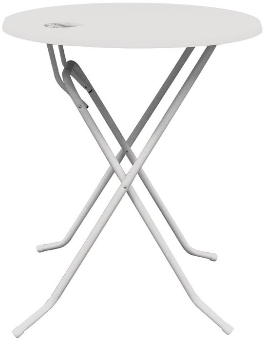  Gastronoble Dubai runder klappbarer Stehtisch Metall wei&szlig; 85cm 