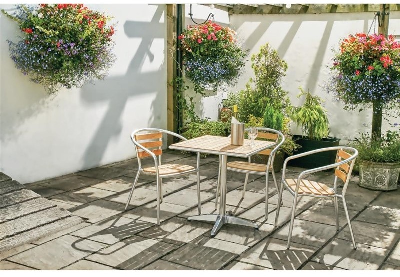  Bolero quadratischer Tisch Eschenholz 1 Bein 60cm 