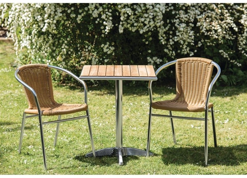  Bolero quadratischer Tisch Eschenholz 1 Bein 60cm 