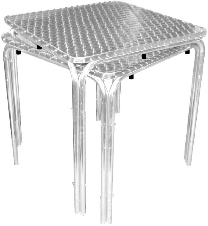  Bolero quadratischer Bistrotisch Edelstahl 4 Beine 70cm 
