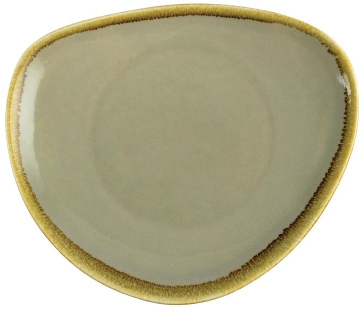  Olympia Kiln dreieckige Teller Moos 23cm 
