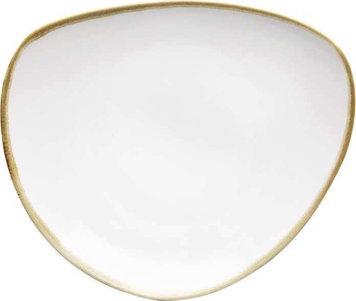  Olympia Kiln dreieckige Teller Kreidewei&szlig; 23cm (6 St&uuml;ck) 