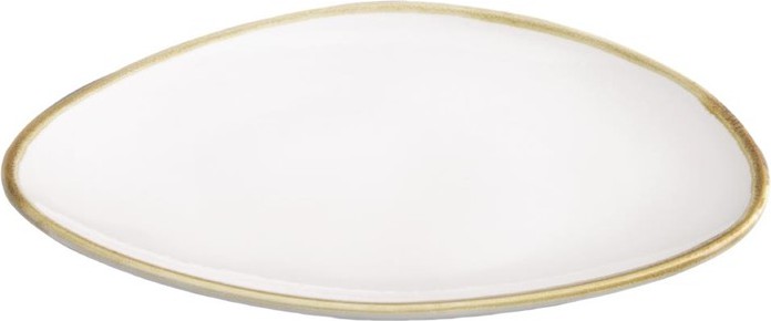  Olympia Kiln dreieckige Teller Kreidewei&szlig; 23cm (6 St&uuml;ck) 