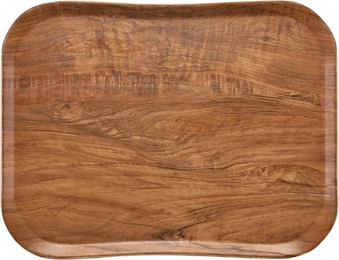 Cambro Century Tablett braunes Olivenholz Design 36 x 46 cm 