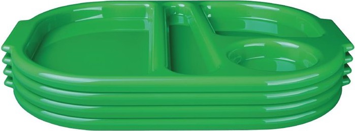  Olympia Kristallon Tabletts mit Fächern 37,5x27,8cm grün 