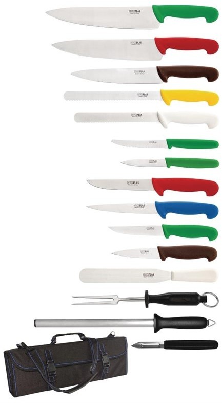  Hygiplas 15-teiliges Messerset mit Tasche 
