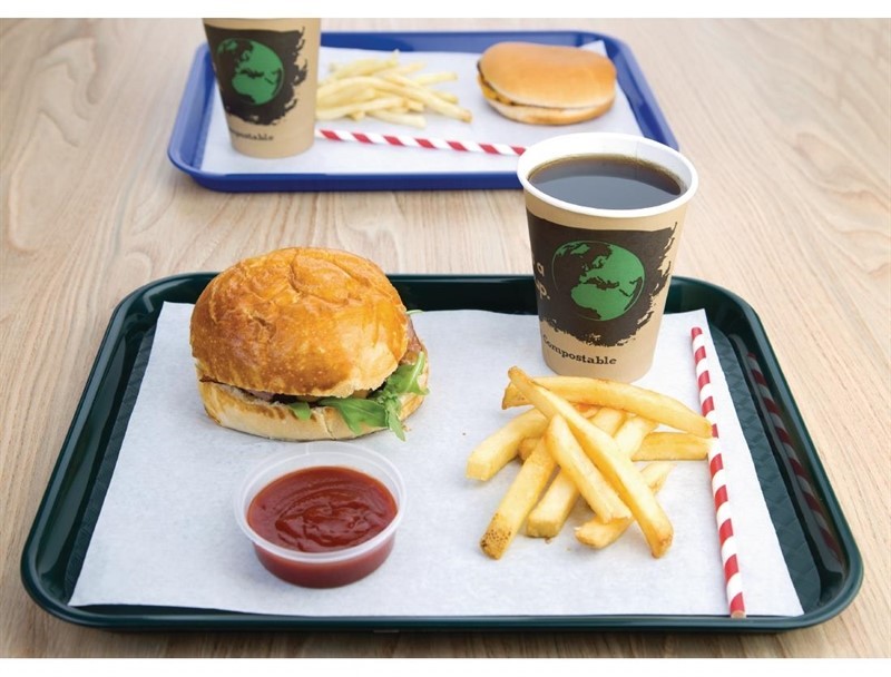  Kristallon Fast-Food-Tablett grün 34,5 x 26,5cm 