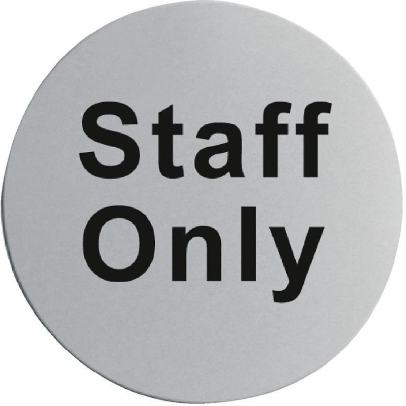  Gastronoble Edelstahlt&uuml;rschild "Staff Only" 