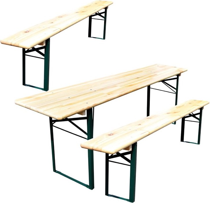  Gastronoble Biertisch klappbar mit B&auml;nken 220 (L) cm 