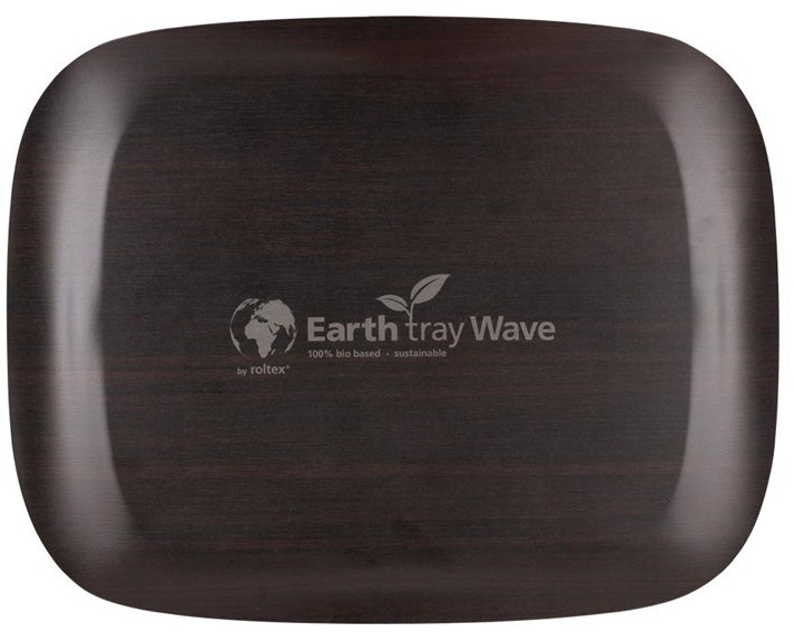  Roltex Wave Serviertablett dunkles Holz 46 x 36cm 