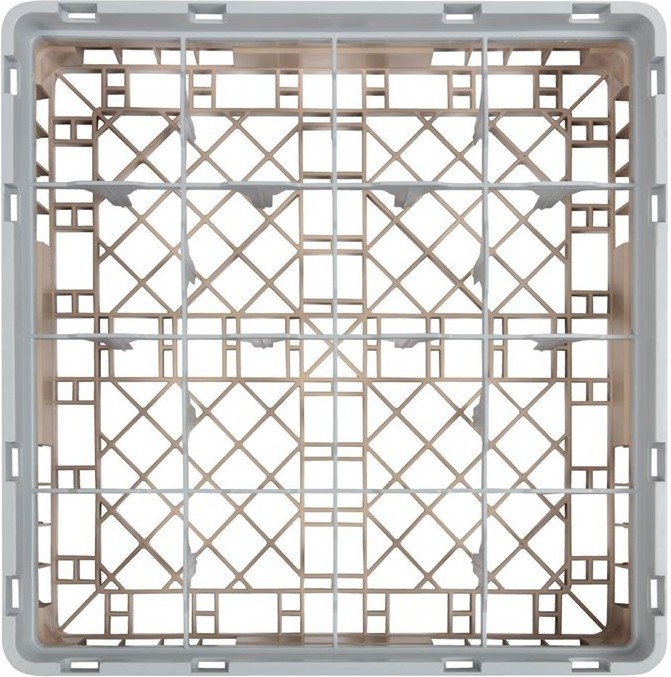  Cambro Gl&auml;sersp&uuml;lkorb beige mit 16 F&auml;chern max Glash&ouml;he 9,2cm 